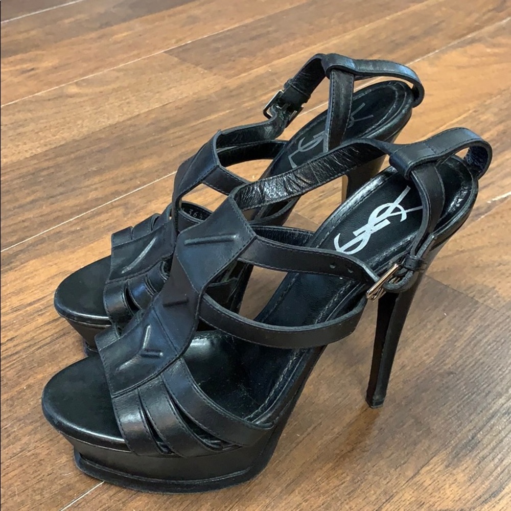YSL black leather shoe size 36 1/2